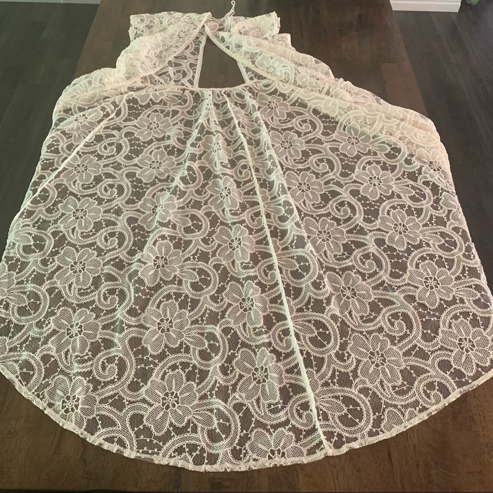 Victoria Secret Swim Suit Cover up with High to Low Round Hem and Open Back